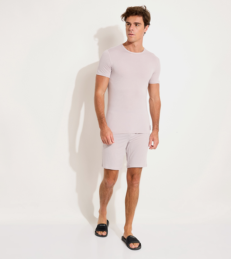 Solid Short Sleeves Sleep T-Shirt