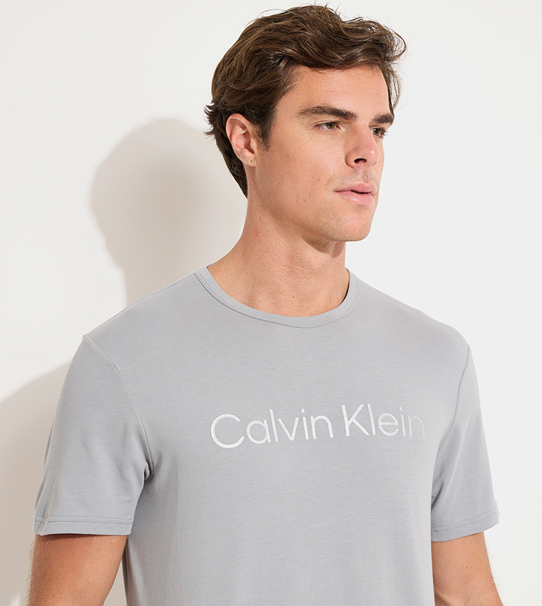 Logo Embroidered Short Sleeves Sleep T-Shirt