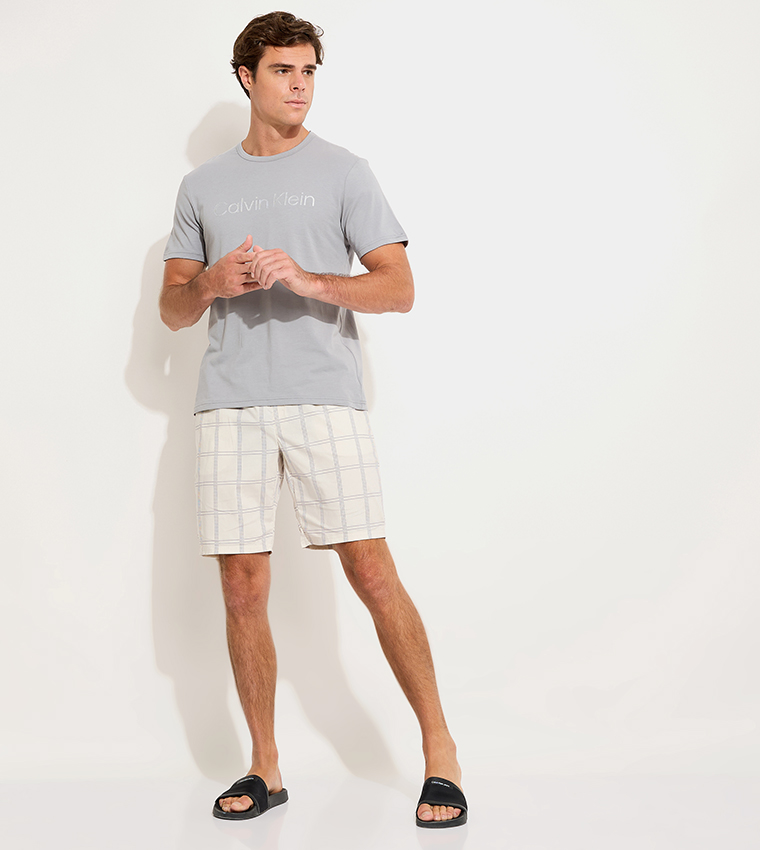 Logo Embroidered Short Sleeves Sleep T-Shirt
