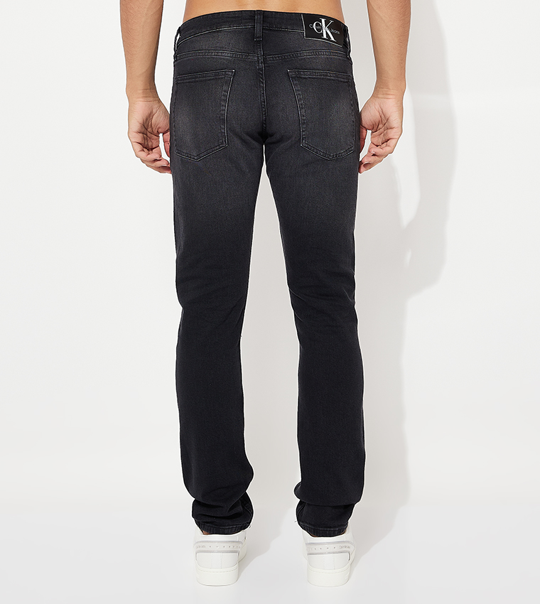 Washed Mid-Rise Slim Fit Jeans