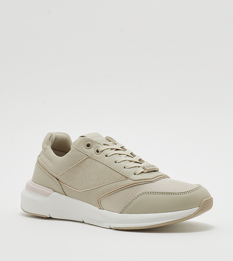 Monogram Detail Lace-Up Sneakers