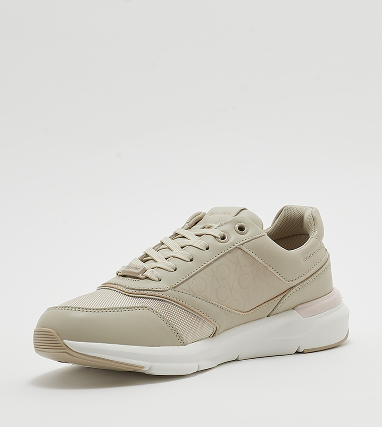 Monogram Detail Lace-Up Sneakers