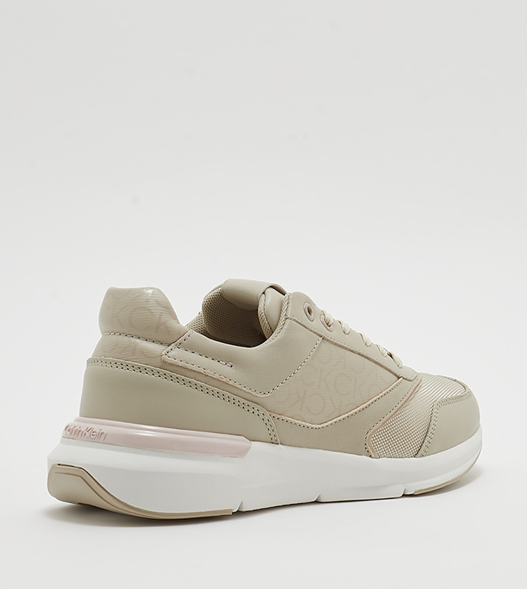 Monogram Detail Lace-Up Sneakers