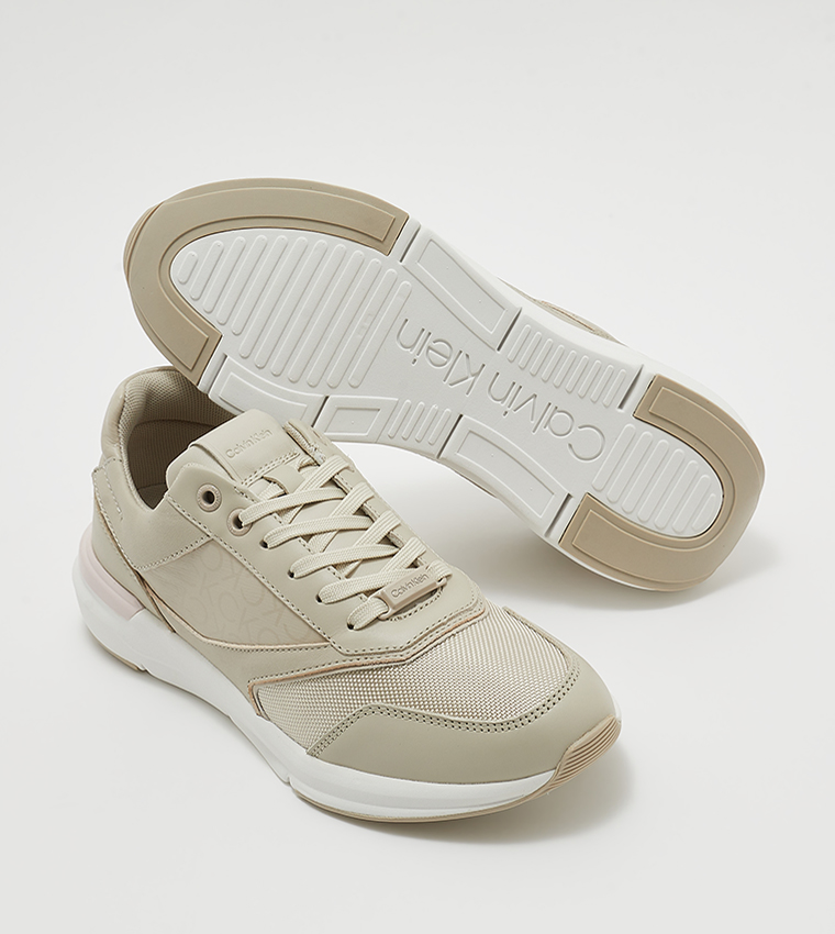 Monogram Detail Lace-Up Sneakers
