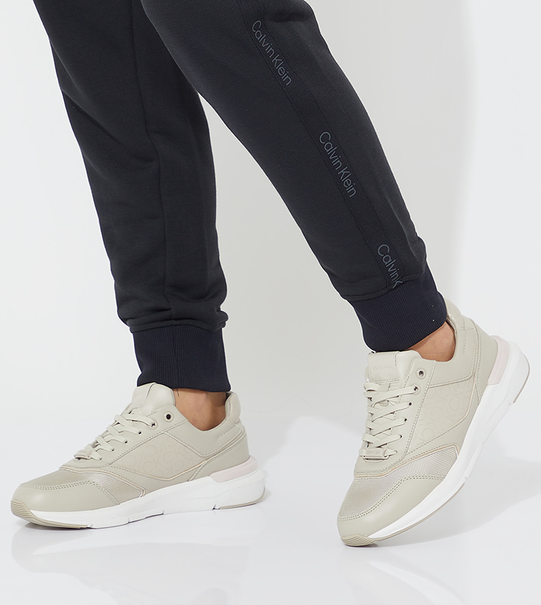 Monogram Detail Lace-Up Sneakers