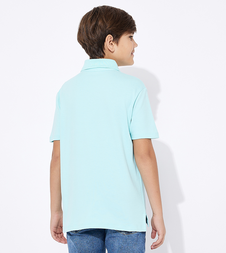 Monogram Print Short Sleeves Polo T-Shirt
