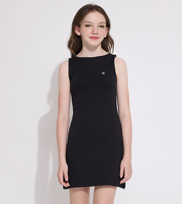 Buy Calvin Klein Logo Badge Tank Dress In Black 6thStreet Kuwait