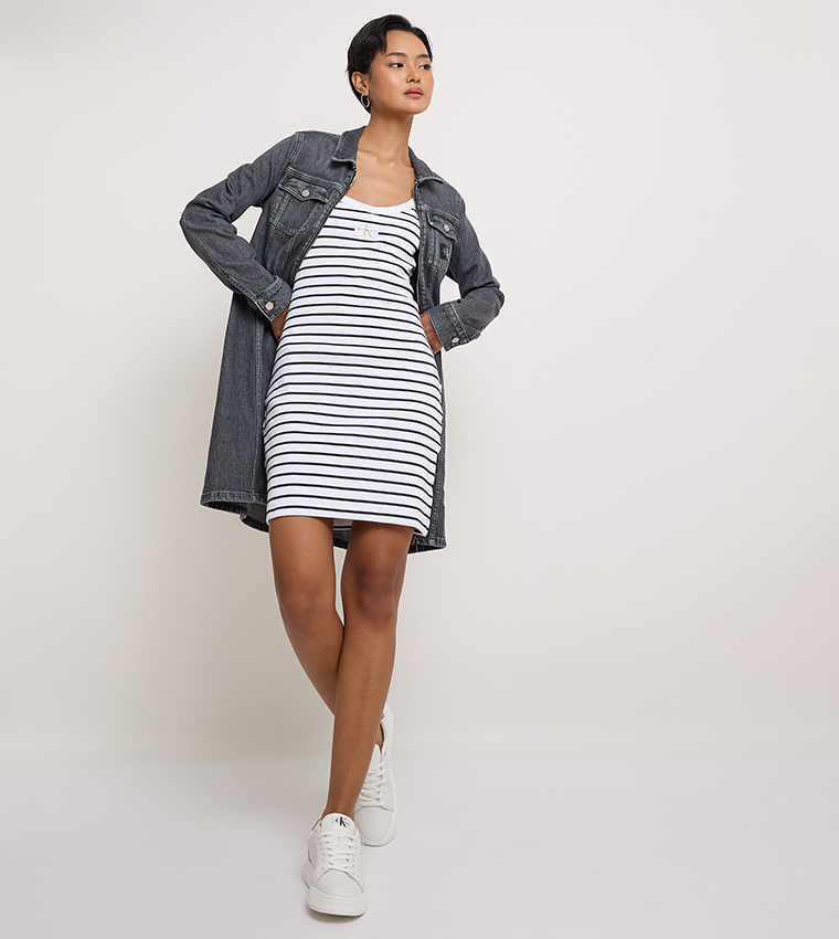 Striped Strappy Mini Dress