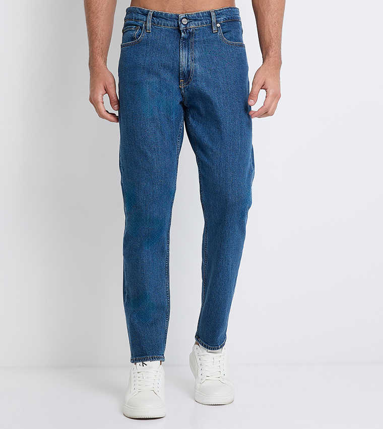 Washed Tapered Fit Jeans