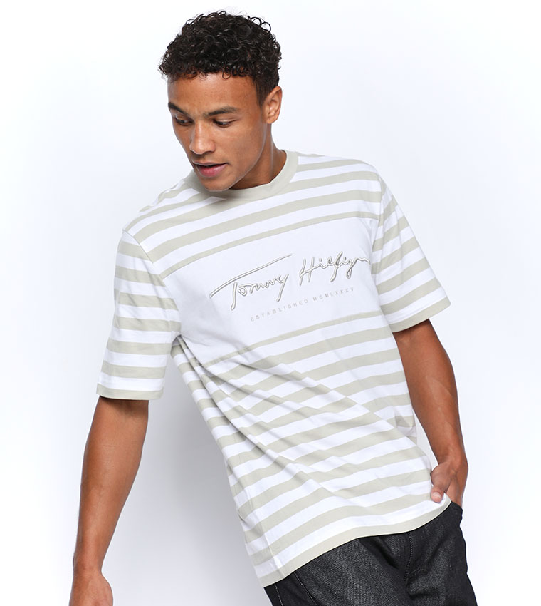 Tommy hilfiger deals signature stripe tee