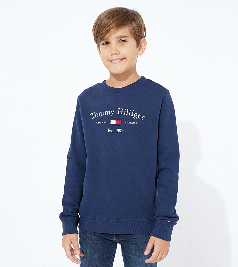 Buy Tommy Hilfiger Kids Classic Logo Detail Sweatshirt In Blue 6thStreet Saudi