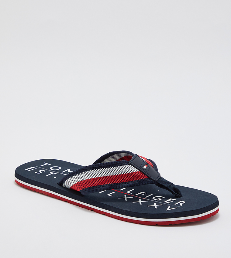 tommy hilfiger blue flip flops