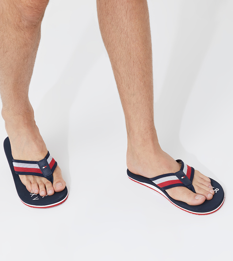 tommy hilfiger blue flip flops