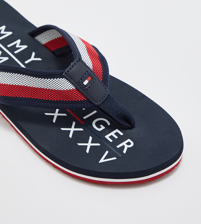 tommy hilfiger blue flip flops