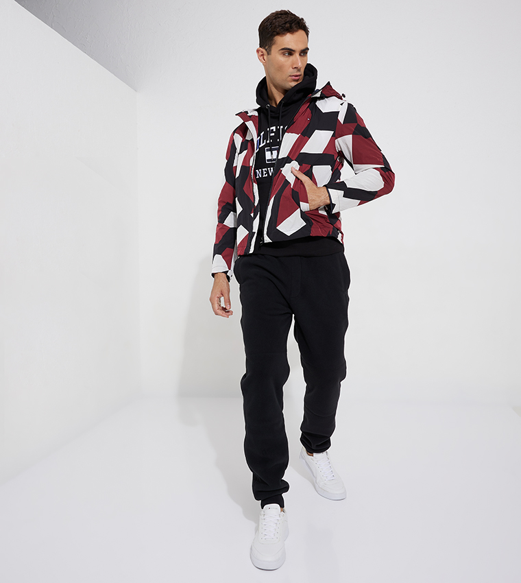 Buy Tommy Hilfiger Color Block Long Sleeves Hooded Jacket In