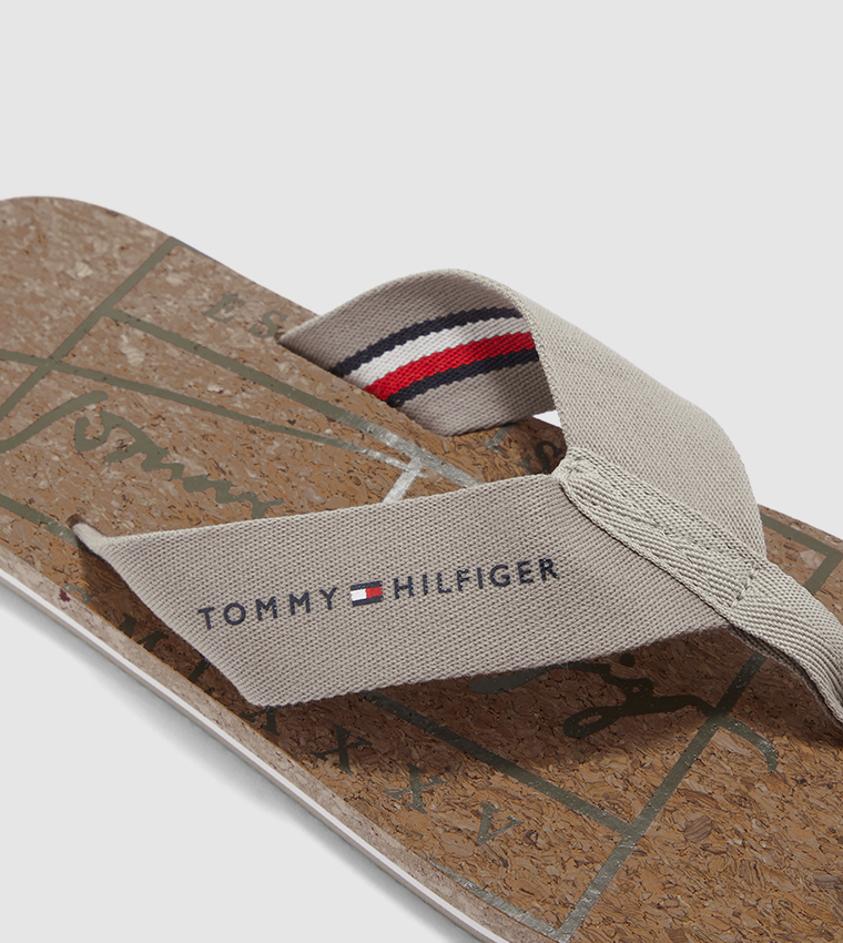 Buy Tommy Hilfiger Logo Cork Flip Flops In Grey 6thStreet Qatar
