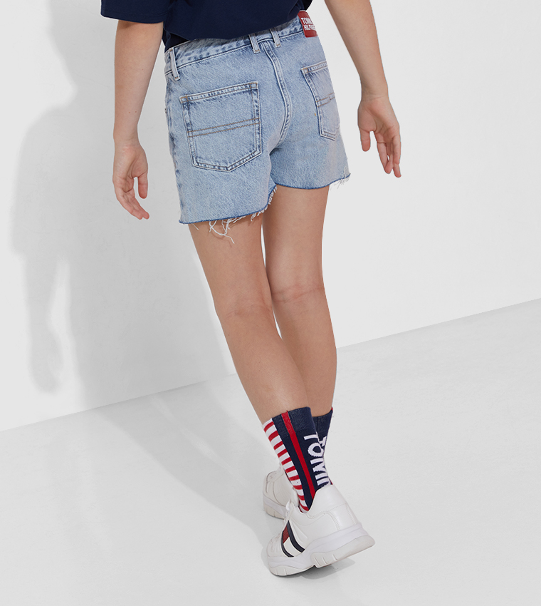 Harper Faded Raw Hem Denim Shorts