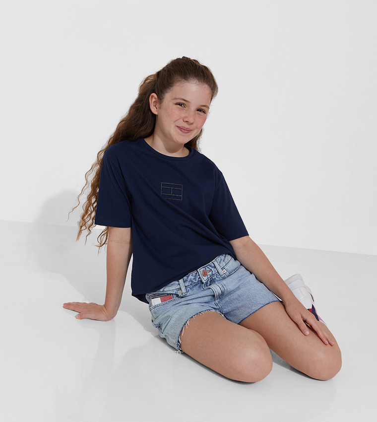 Harper Faded Raw Hem Denim Shorts