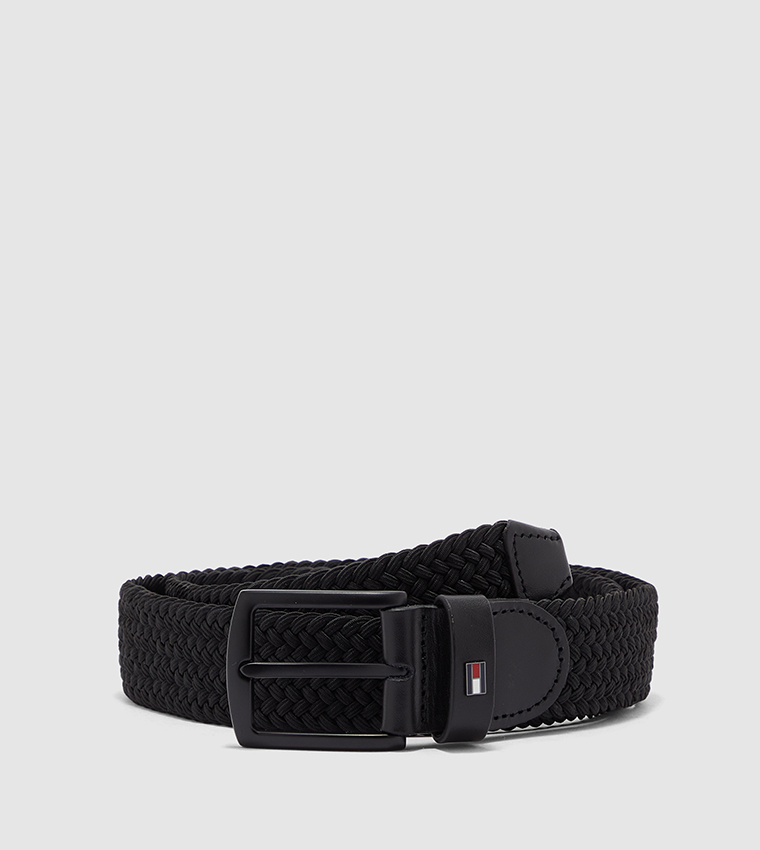 Buy Tommy Hilfiger Denton Braided Stretch Belt In Black