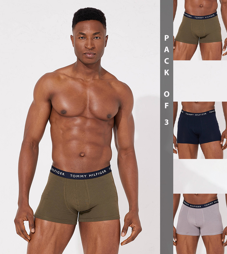 Buy Tommy Hilfiger Pack Of 3 Logo Printed Trunks In Multiple