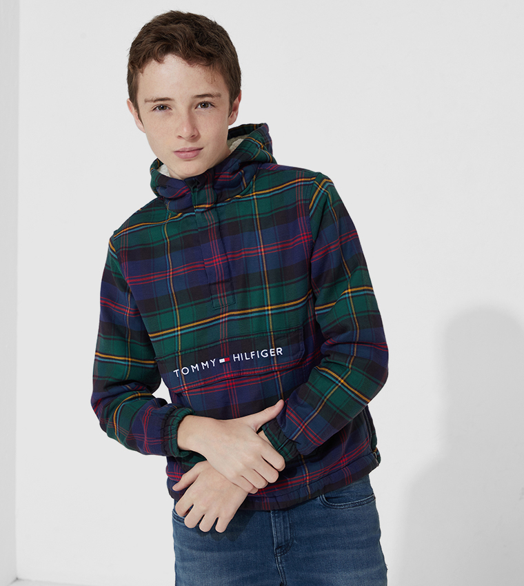 Buy Tommy Hilfiger Sherpa Hood Check Overshirt In Multiple Colors