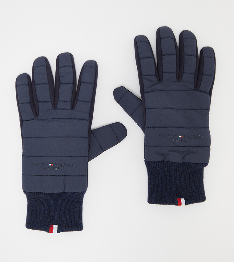 Buy Tommy Hilfiger Established | Blue Quilted In 6thStreet Oman Gloves