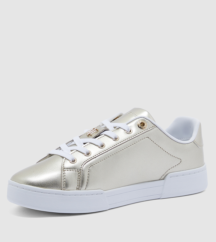 Buy Tommy Hilfiger Metallic Elevated Low Top Sneakers In Yellow