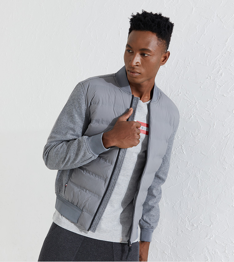 Tommy hilfiger deals grey bomber jacket