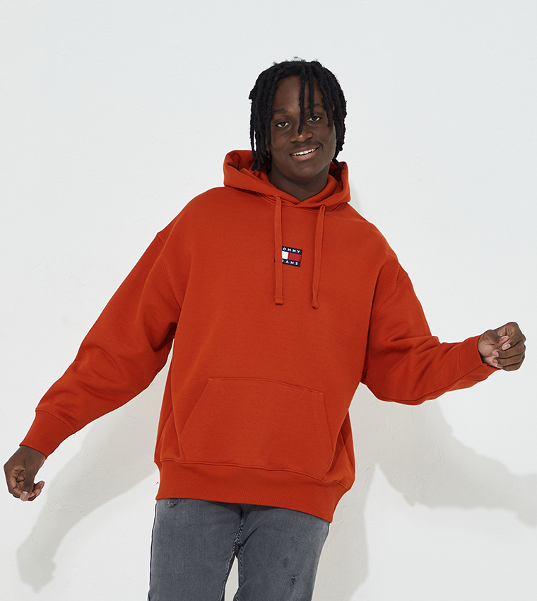 tommy badge organic cotton hoodie