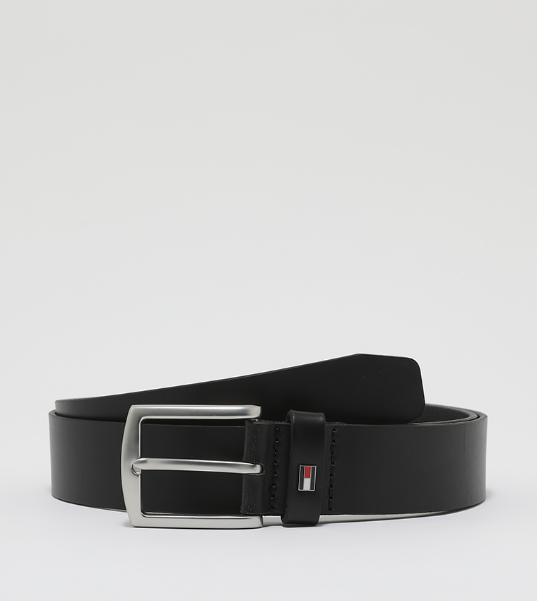 Buy Tommy Hilfiger Denton Matte Leather Belt black from £28.55