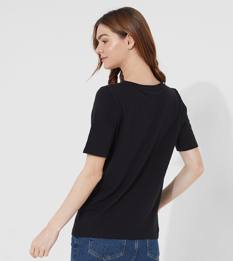 Buy Tommy Hilfiger Organic Cotton Print T Shirt In Black 