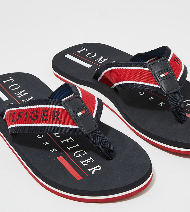 tommy hilfiger blue flip flops