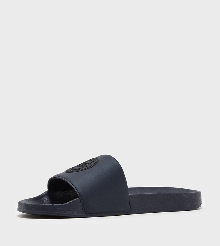 Buy Tommy Hilfiger Logo Detailed Slides In Navy | 6thStreet UAE