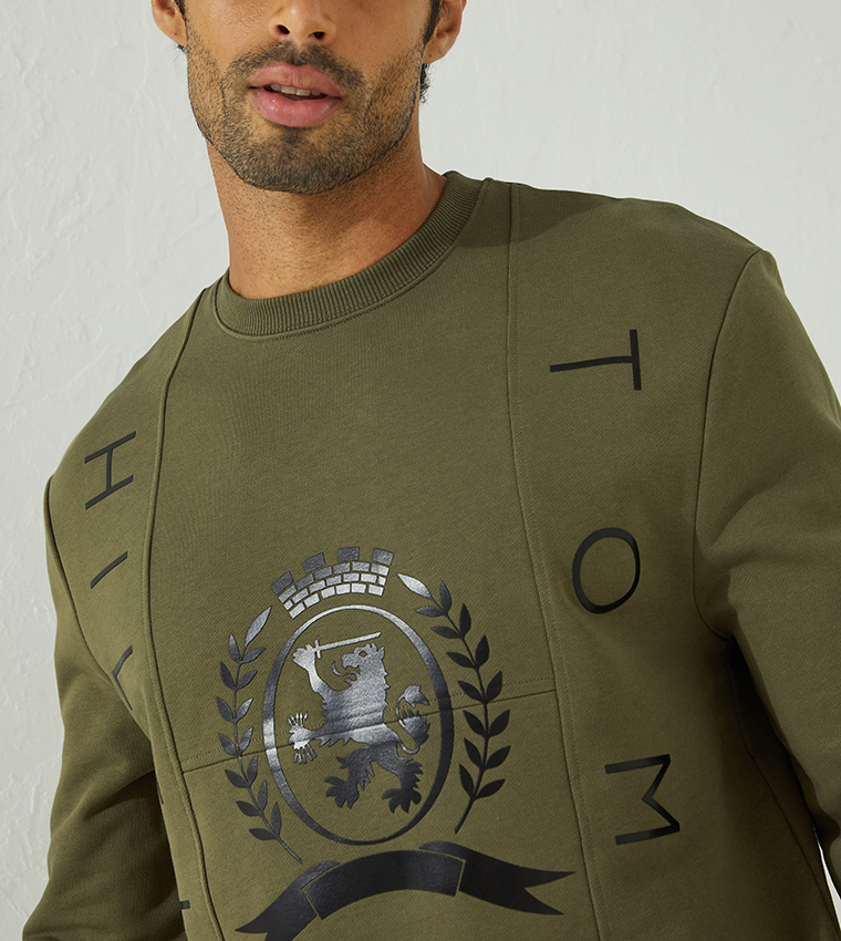 Sweat-shirt Crewneck Daft Punk - Marron, Logo Crest, Coupe Unisexe Confortable