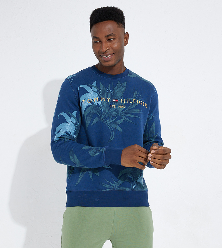 Blue 2025 hilfiger sweatshirt