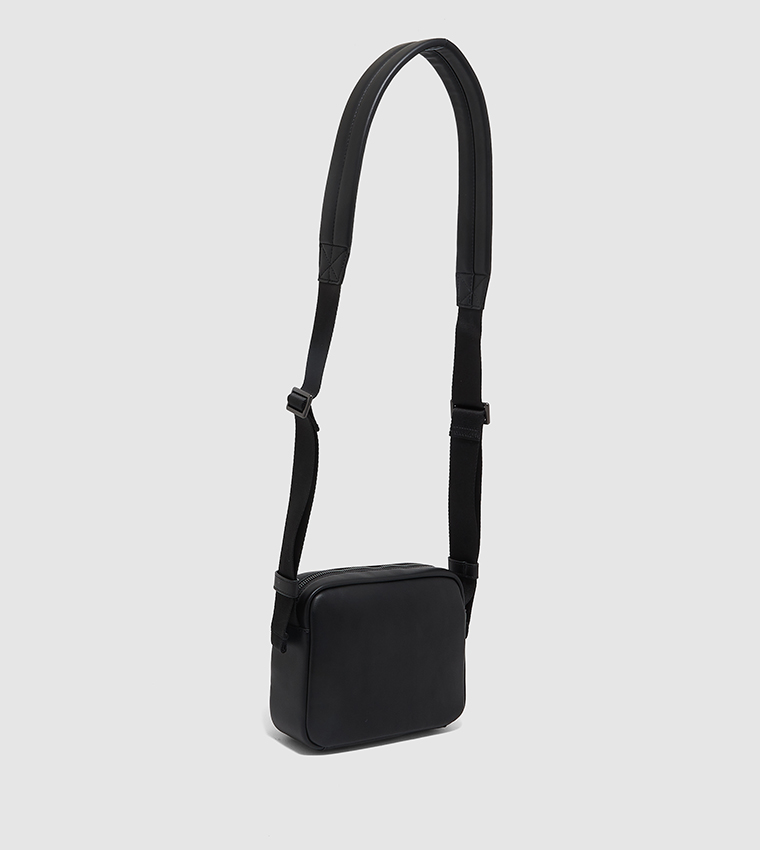 Mixed Material Dressy Sling Bag - Black