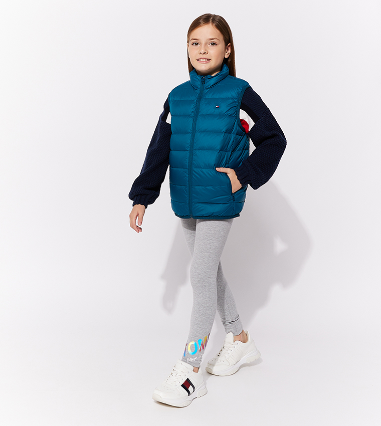 Buy Tommy Hilfiger Kids Quilted Sleeveless Puffer Jacket In Blue