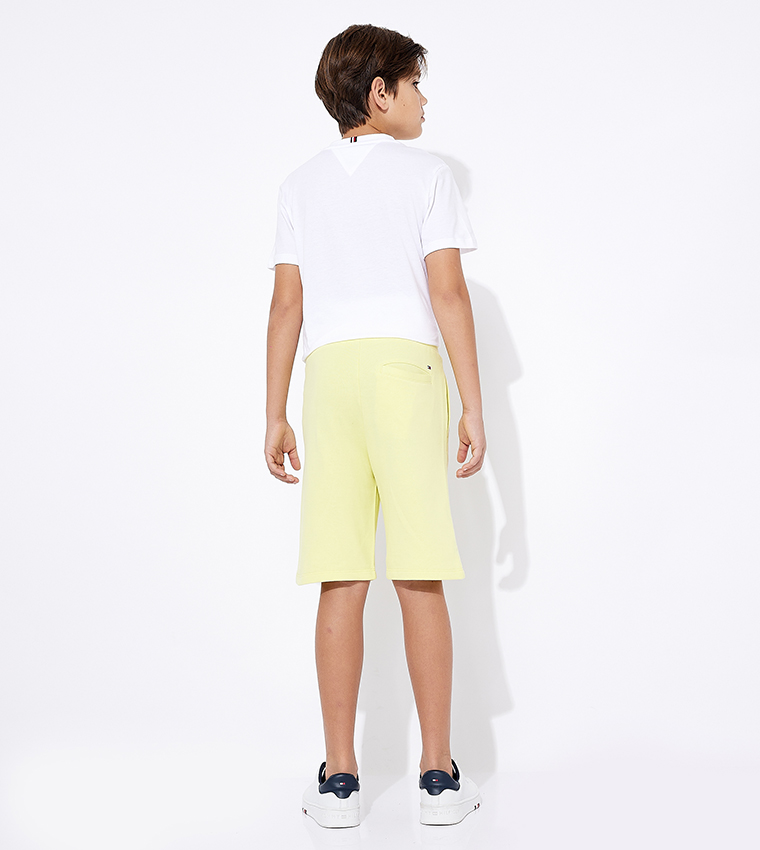 Logo Printed Drawstring Waist Shorts