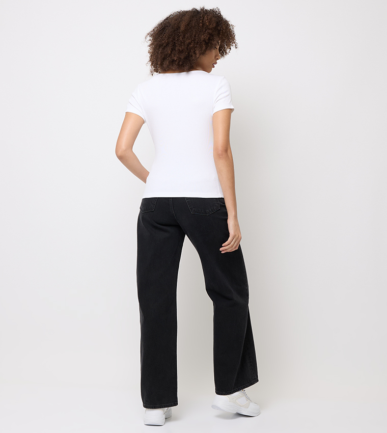 Ribbed Scoop Neck Top