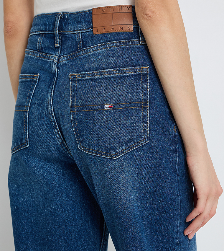 Faded High Waist Mom Fit Jeans
