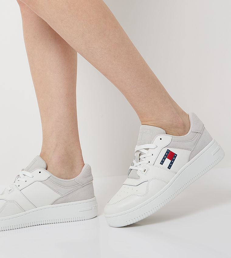 Logo Detail Retro Basketball Sneakers