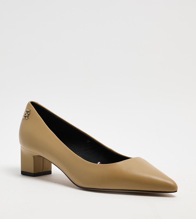 Textured Pointed Toe Pumps