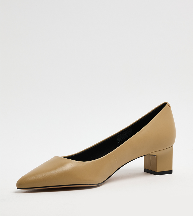 Textured Pointed Toe Pumps