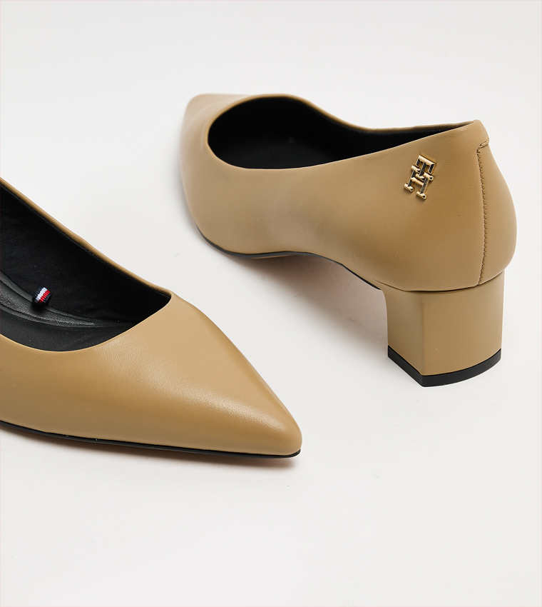 Textured Pointed Toe Pumps