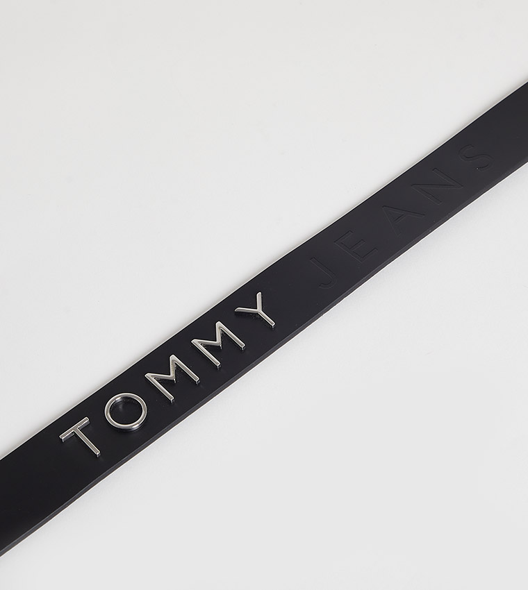 Bold Monotype Detail Leather Belt