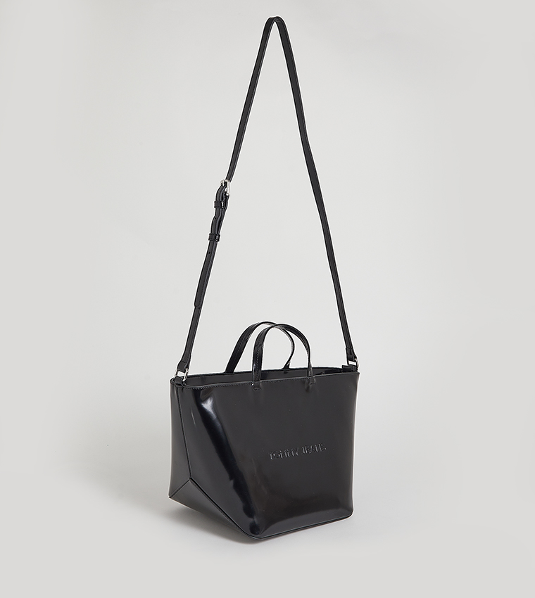 Logo Detail Zippered Tote Bag