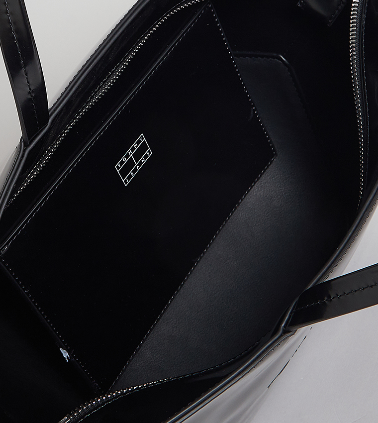 Logo Detail Zippered Tote Bag