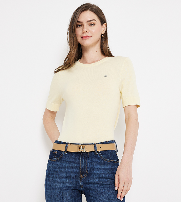 Reset Monogram Accent Leather Belt