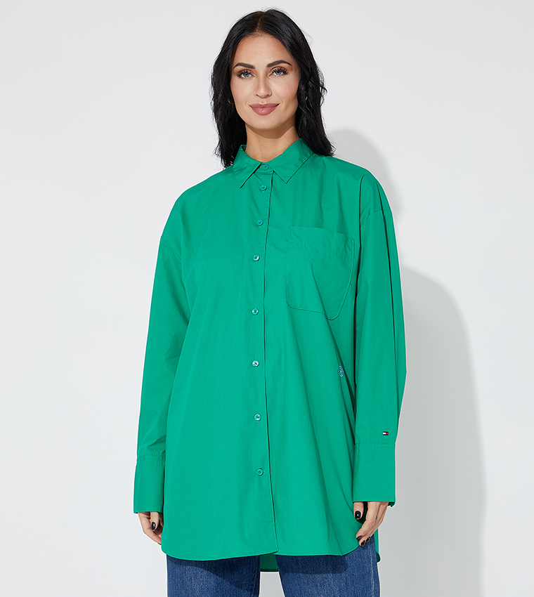 Solid Loose Fit Long Sleeves Shirt