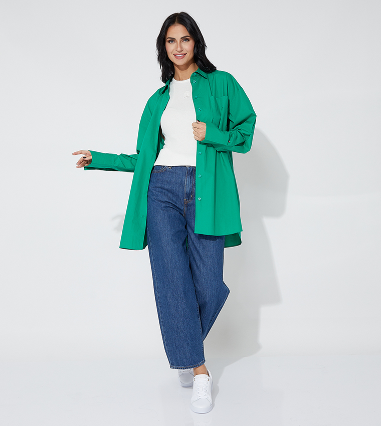 Solid Loose Fit Long Sleeves Shirt